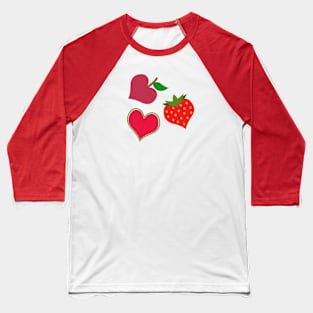 Heart shaped berries and fruits. Baseball T-Shirt